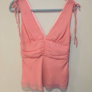 Liquid 100% Silk Blush Tank Top (Size 4)